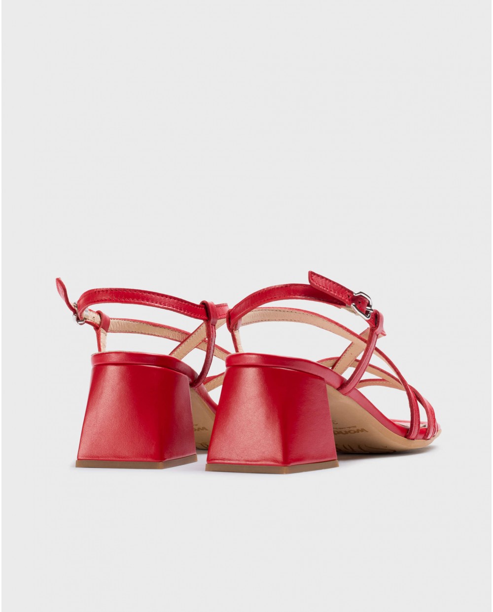 Wonders-Sandals-Red Sofia heeled sandals