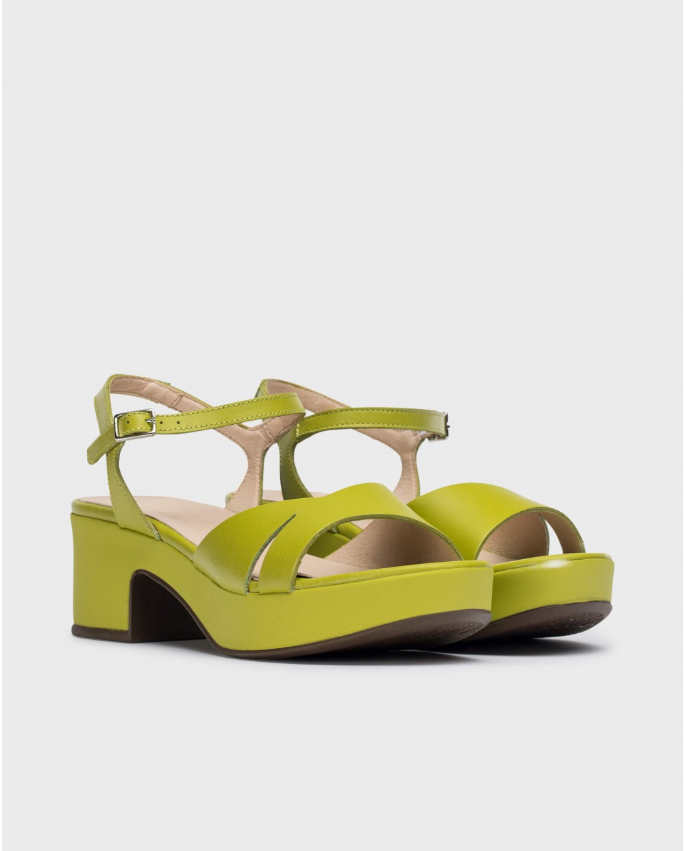 Wonders-Sandals-Green Griñón heeled sandals