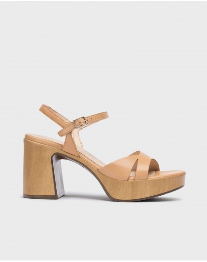 Wonders-Zapatos de mujer-Sandalias con tacón GARY Camel