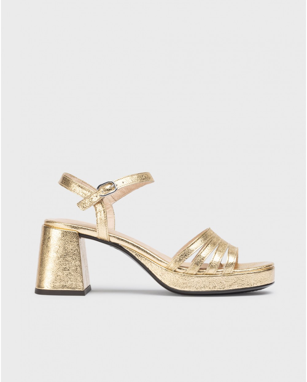 Wonders-Sandals-Gold Zaida heeled sandals