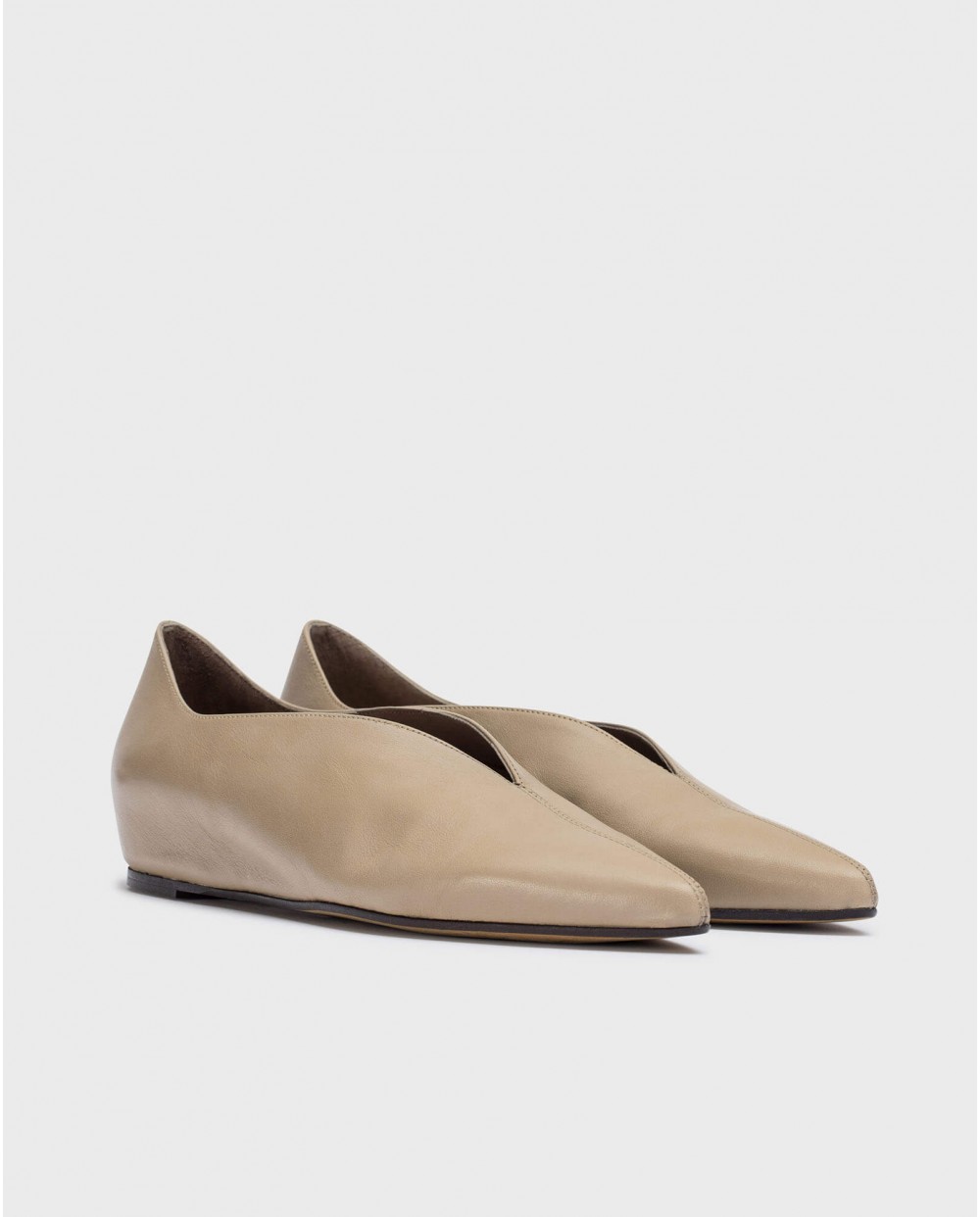 Wonders-Pre Fall 2024-Brown MARTINA Ballet Flat