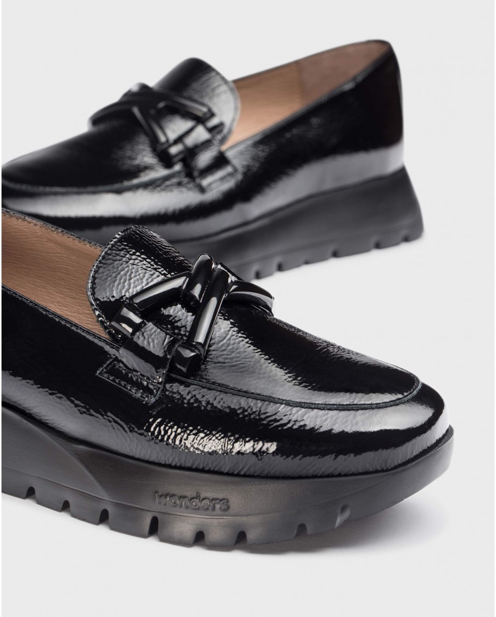 Wonders-Loafers-Black ROSE Moccasin