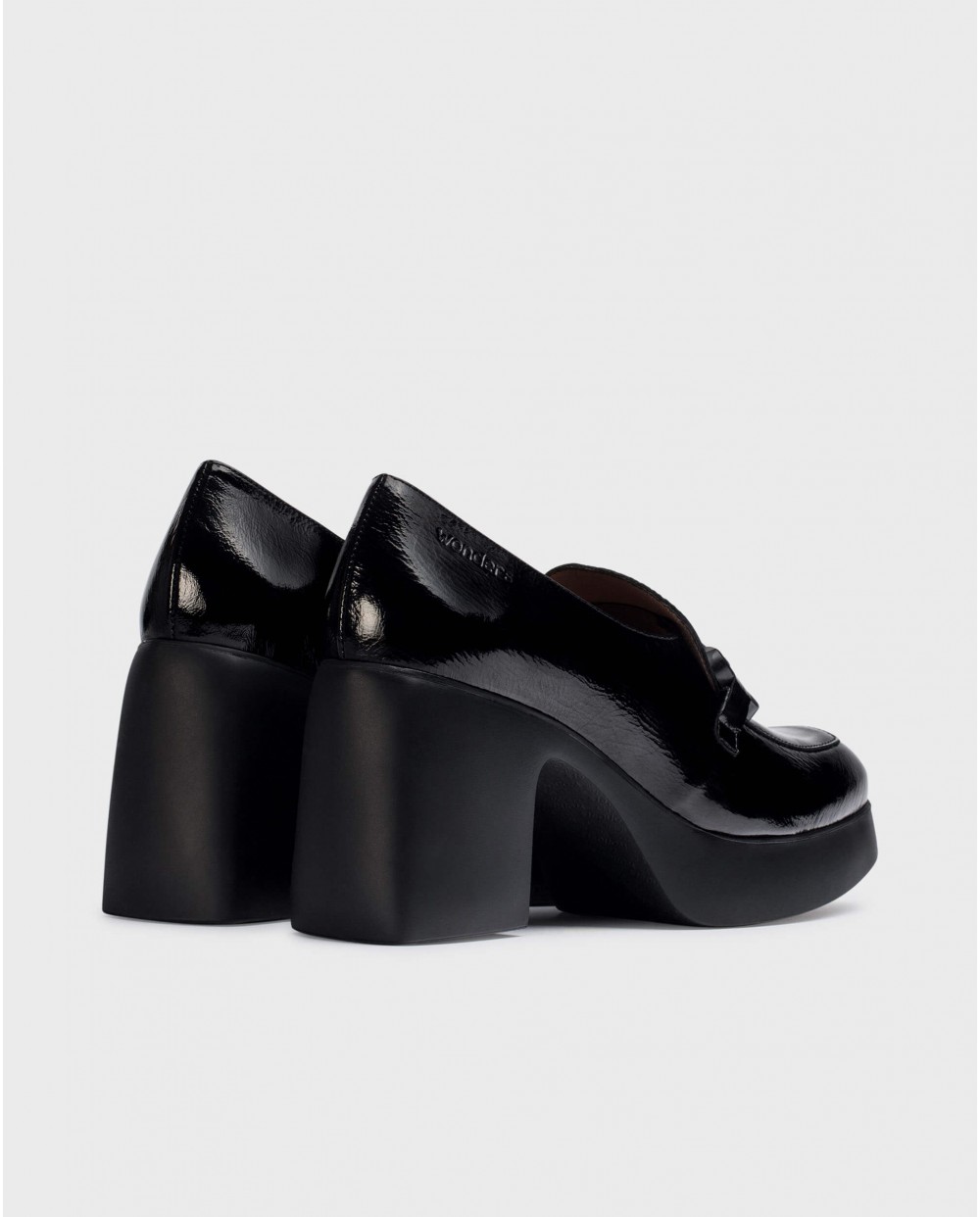 Wonders-Platforms-Black FRAU Mocassin