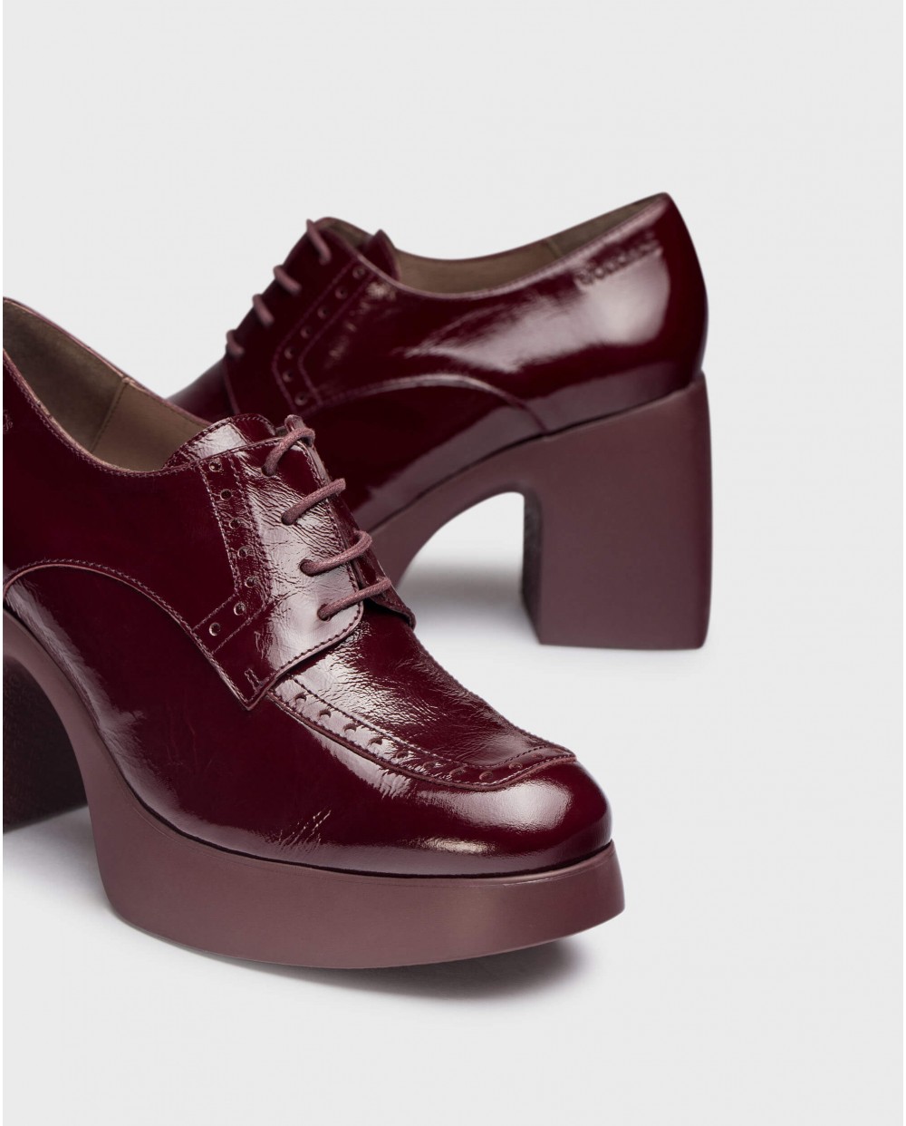 Wonders-Platforms-Burgundy MERCEDES shoes