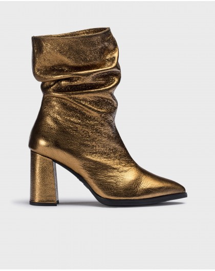 Wonders-Ankle Boots-Gold SALMA Ruched Booties