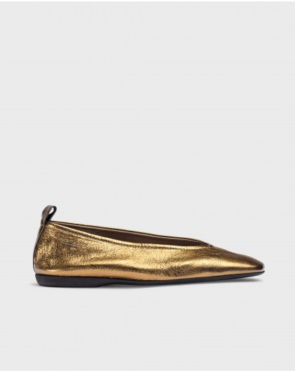 Gold PEPA ballet pump