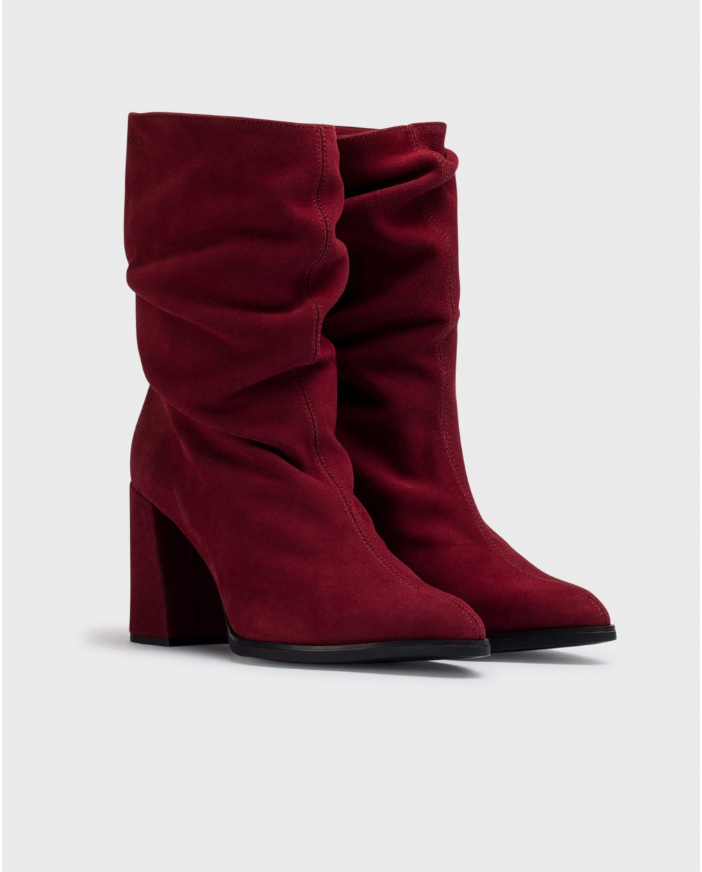 Wonders-Ankle Boots-Red SALMA Ruched Booties