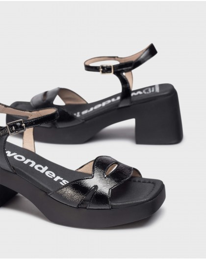 Wonders-SS 2025-Black HURA Sandal