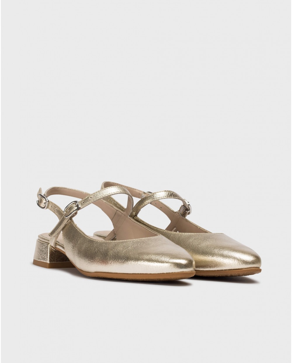 Wonders-Flat Shoes-Gold ORIANA MaryJane