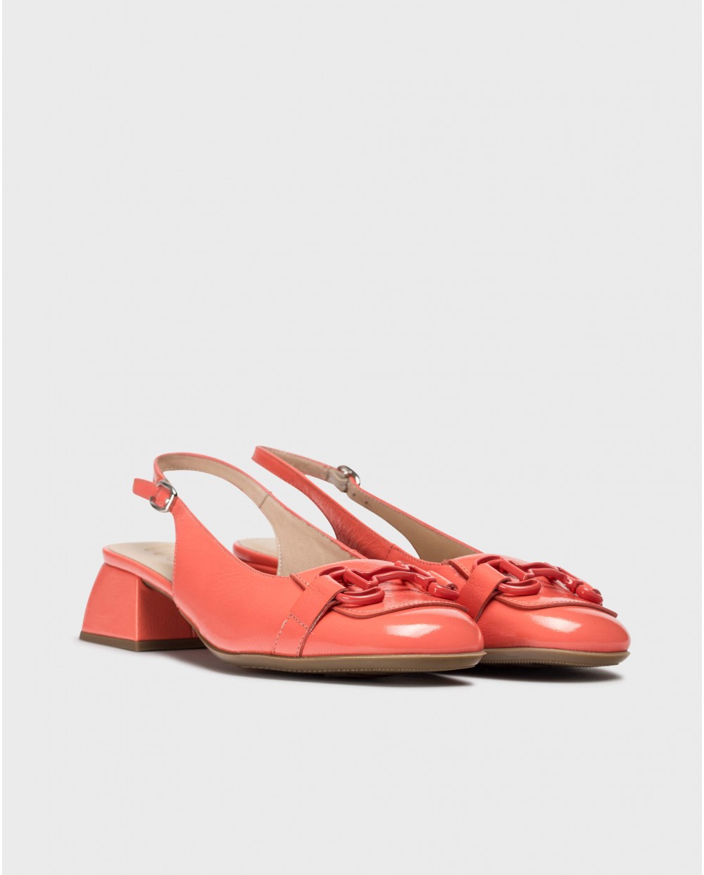 Wonders-Heels-Coral CHARO Slingback