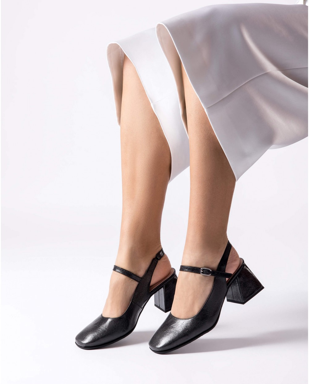 Wonders-Heels-Black JANE Slingback