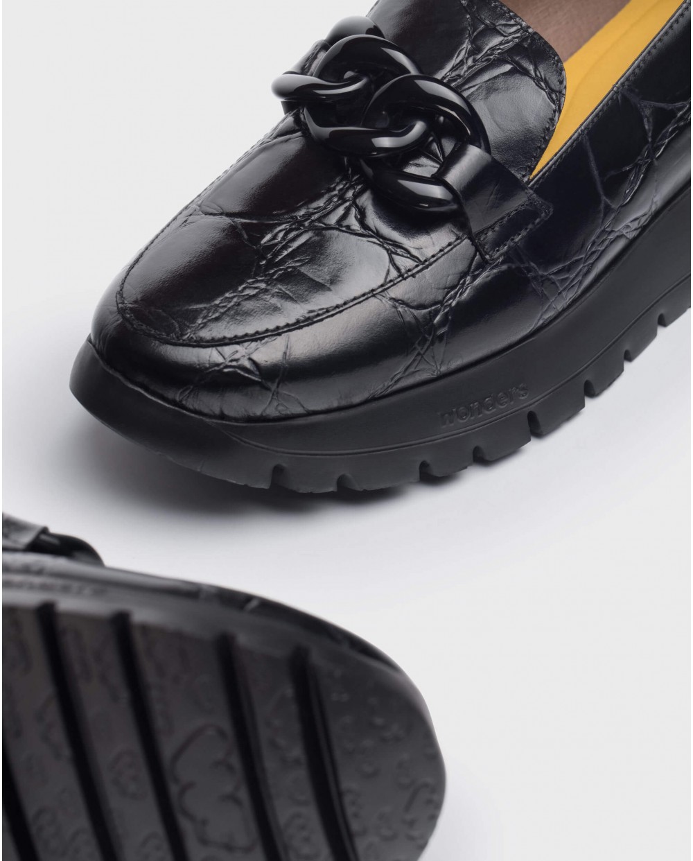 Wonders-Outlet-Black ROSE Moccasin