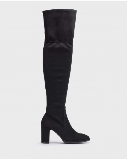 Wonders-Boots-\nAuster black over the knee boot