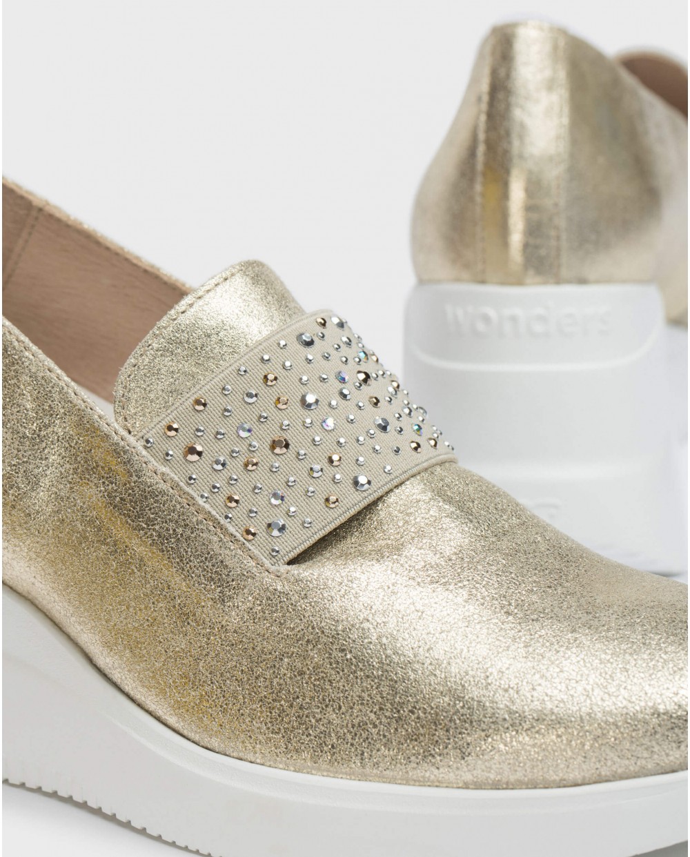 Wonders-Women shoes-Gold BONE Moccasin