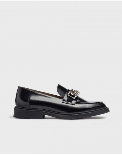 Wonders-Flat Shoes-Black SURI moccasin