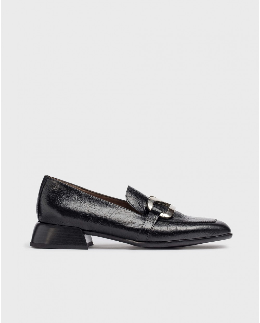 Wonders-Flat Shoes-Black SURI moccasin