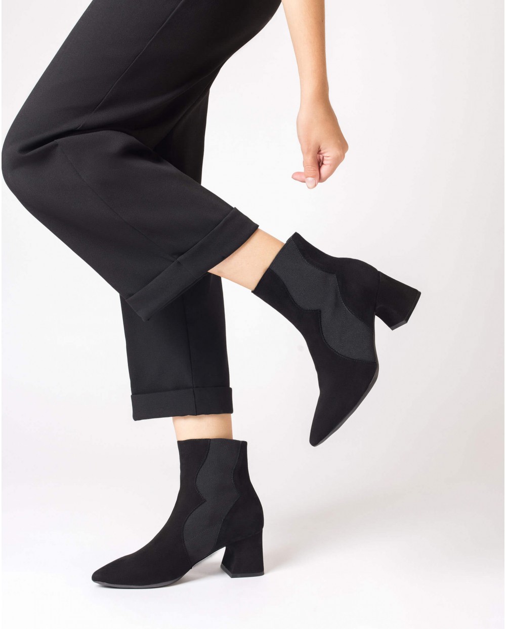 Wonders-Ankle Boots-Black GLIT Ankle Boot