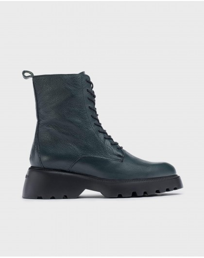 Wonders-Ankle Boots-Green leather ATARI ankle boot