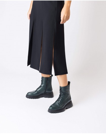 Wonders-Ankle Boots-Green leather ATARI ankle boot