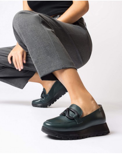 Wonders-Loafers-Green Rose loafer