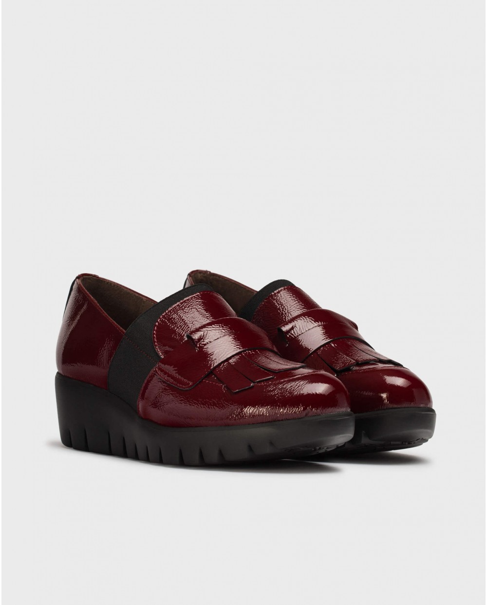 Wonders-Flat Shoes-Burgundy KENAI Moccasin