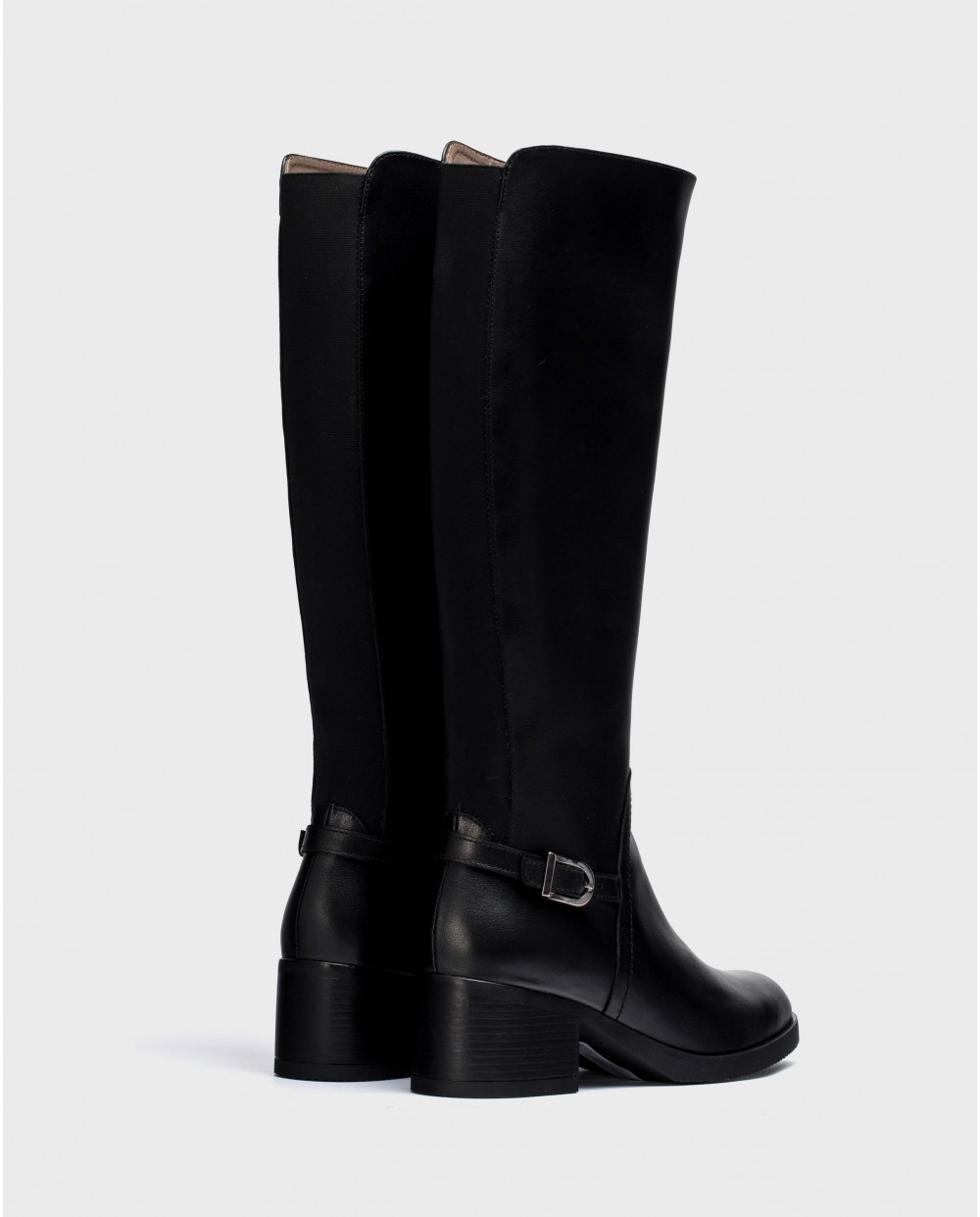 Wonders-Boots-Black elastic boot