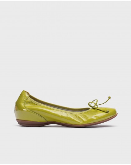 Wonders-Flat Shoes-Green Atenas Ballerina