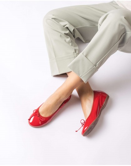 Wonders-Women shoes-Red Atenas Ballerina