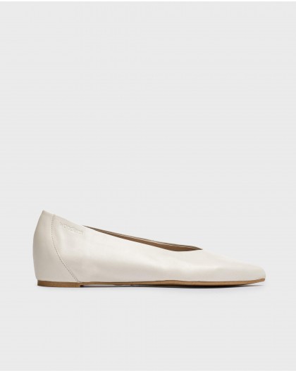 Wonders-Flat Shoes-White Triana ballet flat