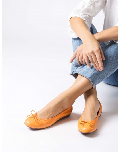 Wonders-Zapatos de mujer-Bailarina BO Naranja