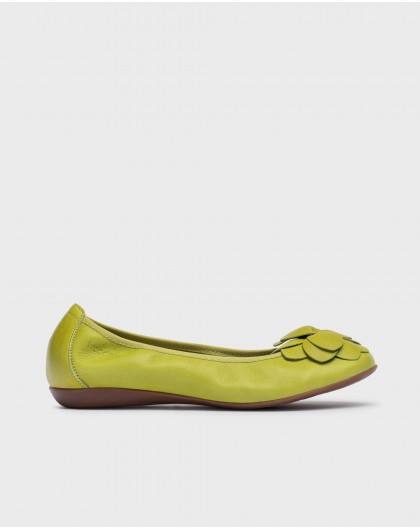 Wonders-Women shoes-Green Praga ballet flat