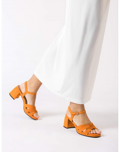 Wonders-Heels-Orange Gisela heeled sandals