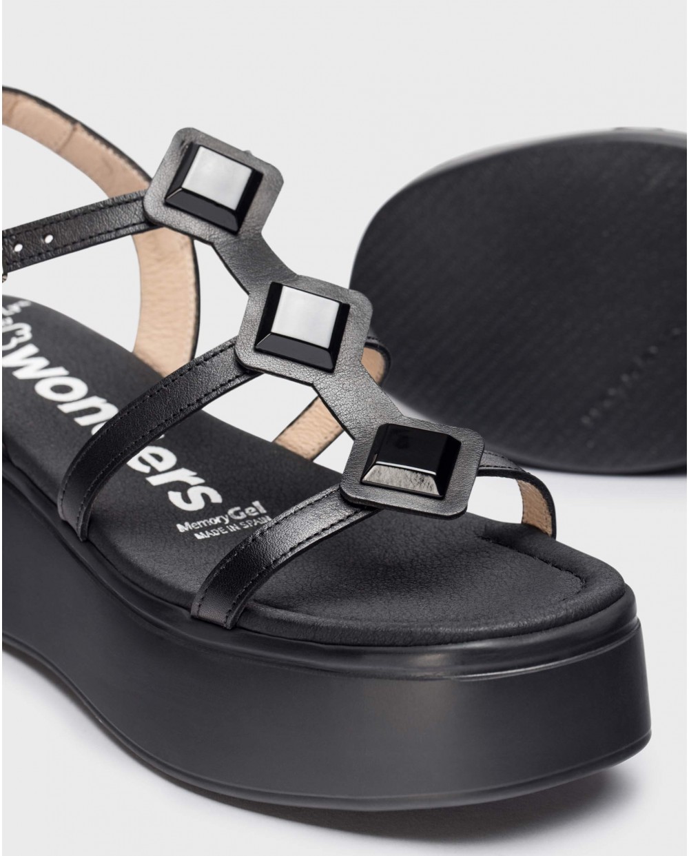 Wonders-Sandals-Black CAROLINA Platform sandals