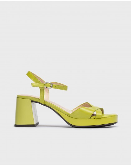 Wonders-Heels-Green Lola heeled sandals