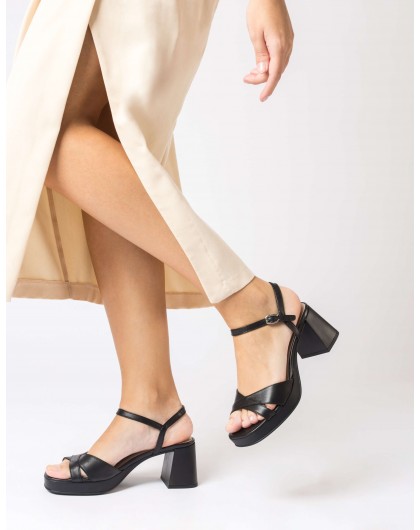 Wonders-Zapatos de mujer-Sandalias de tacón LOLA Negro