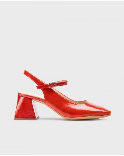 Wonders-Heels-Red JANE slingback sandals