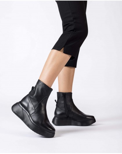 Wonders-Ankle Boots-SOFIA Black sports ankle boot