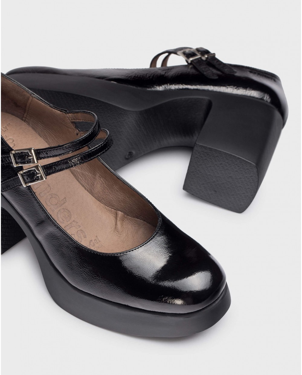 Wonders-Platforms-Black Lady Mary Janes