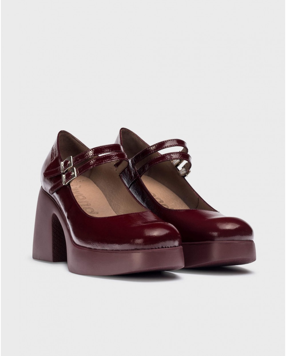 Wonders-Platforms-Burgundy Lady Mary Janes