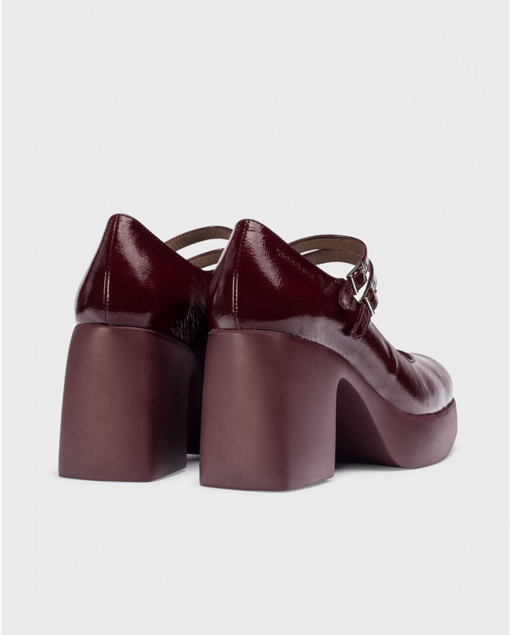 Wonders-Platforms-Burgundy Lady Mary Janes