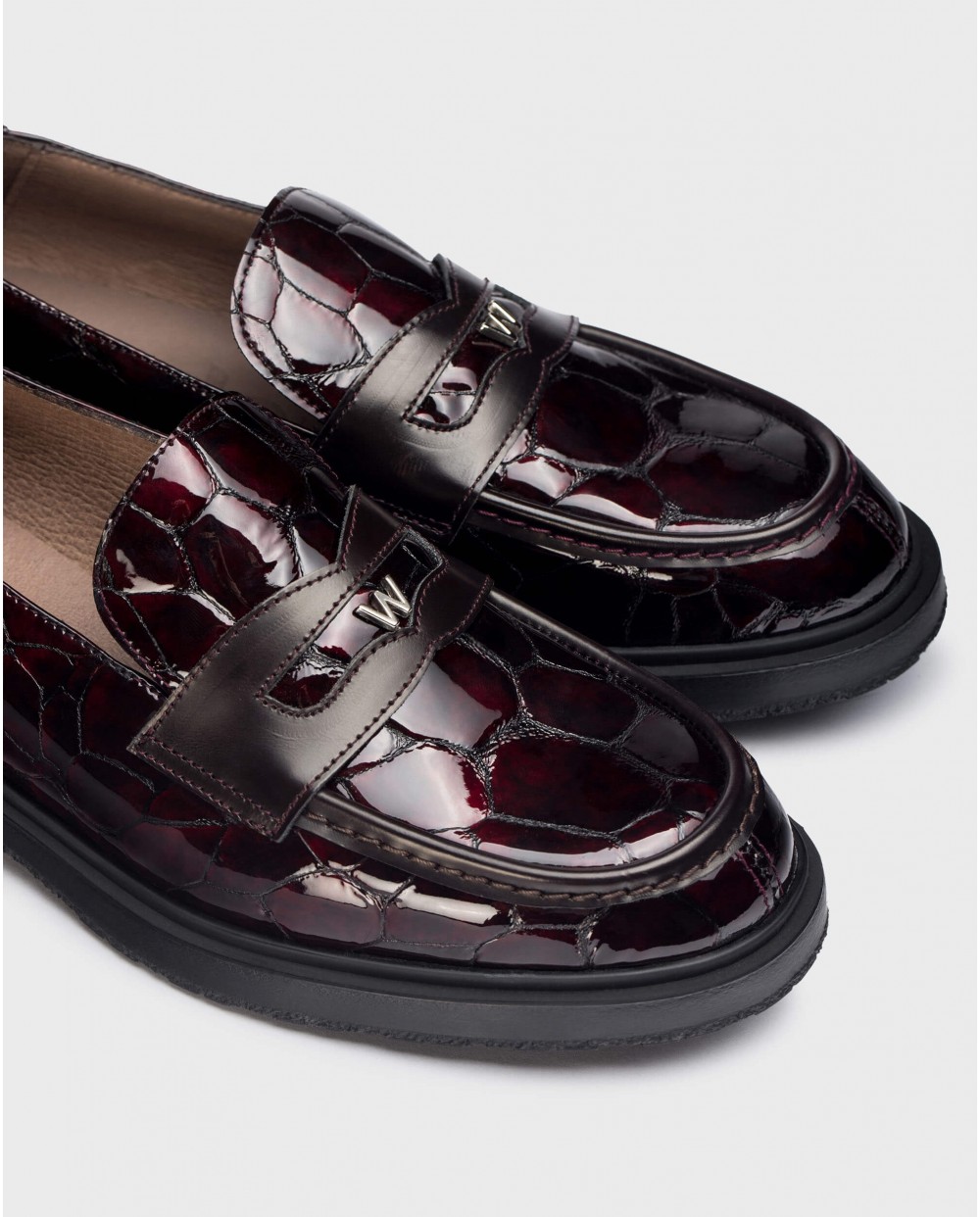 Wonders-Loafers-Burgundy NED moccasin