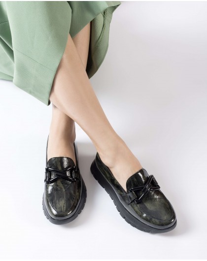 Wonders-Loafers-Green ROSE Loafers