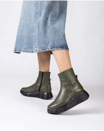 Wonders-Ankle Boots-SOFIA Green sports ankle boot