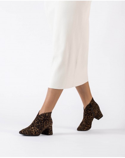 Wonders-Heels-Animal Print ELIOT Ankle Boots