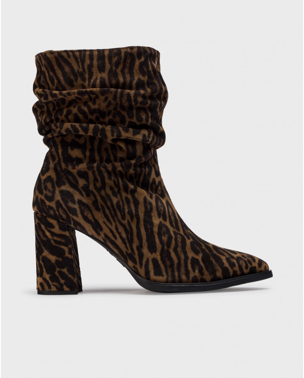 Wonders-Ankle Boots-Animal Print SALMA Ruched Booties