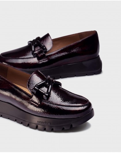 Wonders-Loafers-Burgundy ROSE Loafers