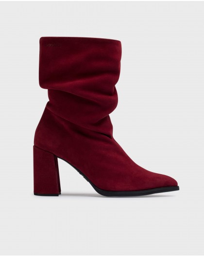 Wonders-Ankle Boots-Red SALMA Ruched Booties