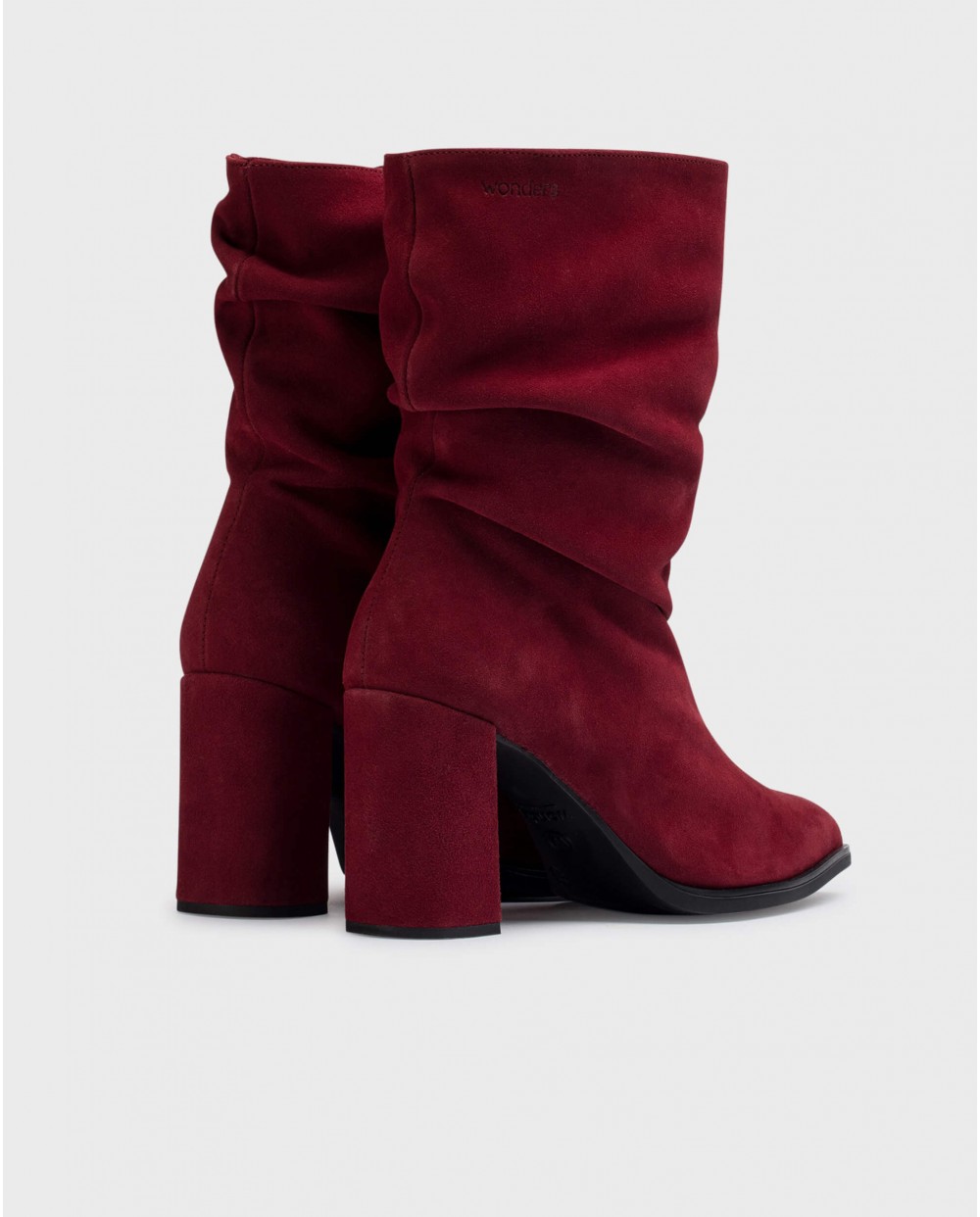 Wonders-Ankle Boots-Red SALMA Ruched Booties