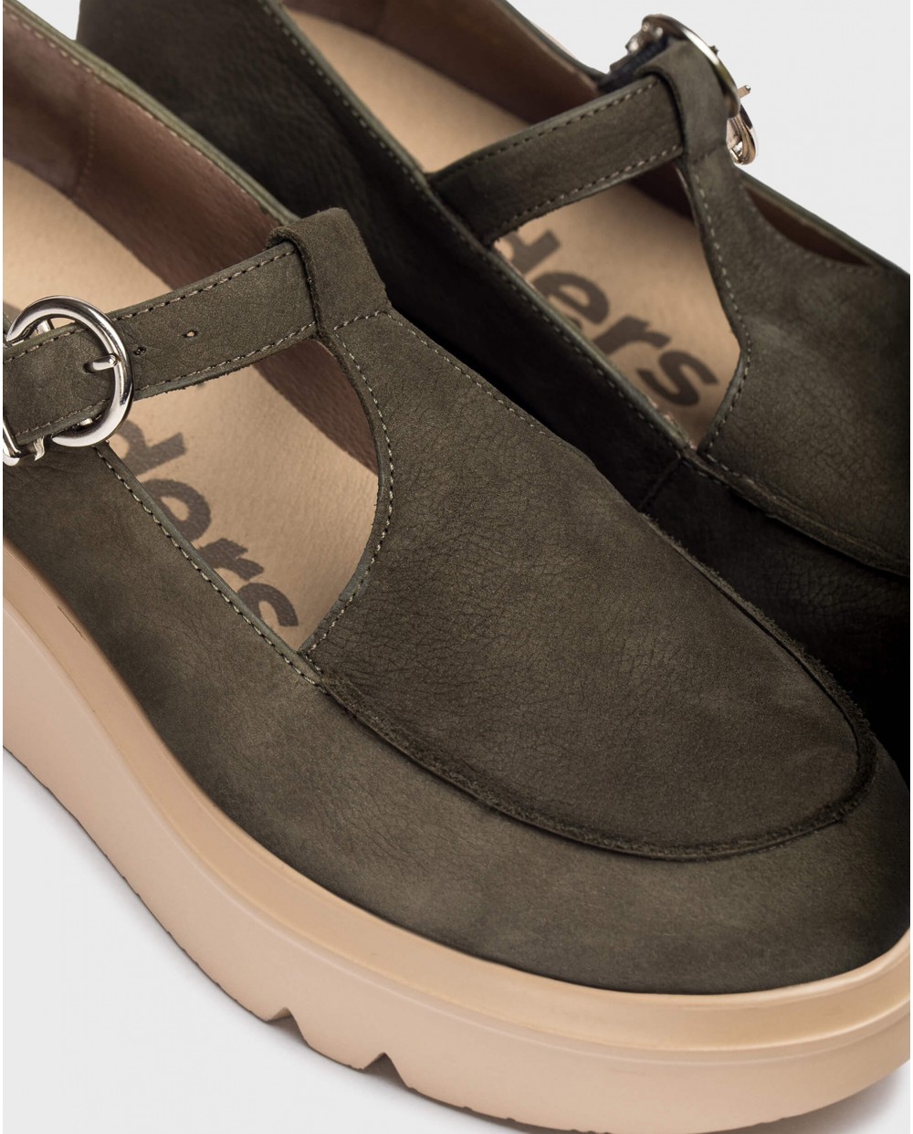 Wonders-Flat Shoes-Green MICHAEL Mary Jane