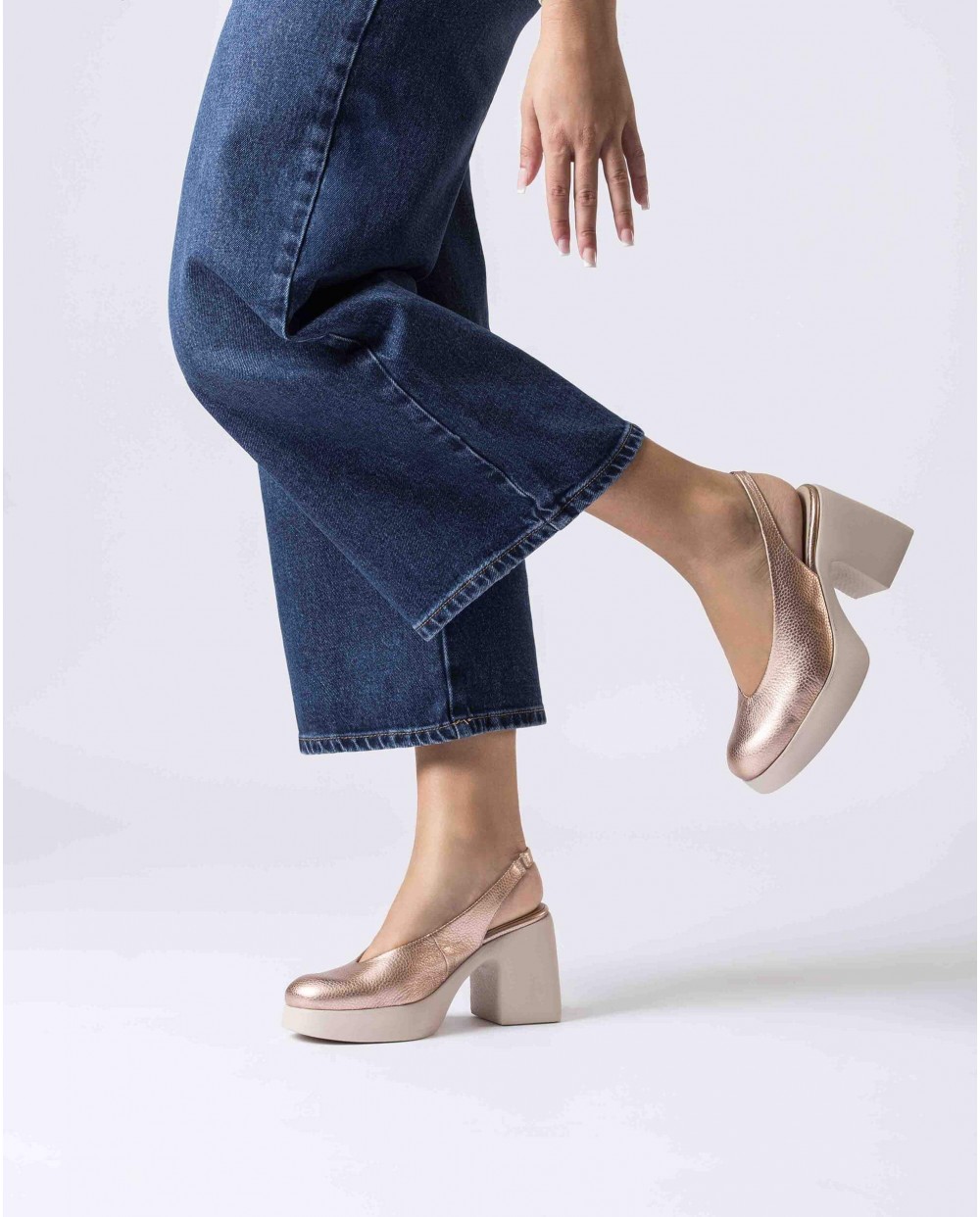 Wonders-Platforms-Rose Gold NAIMA Slingback